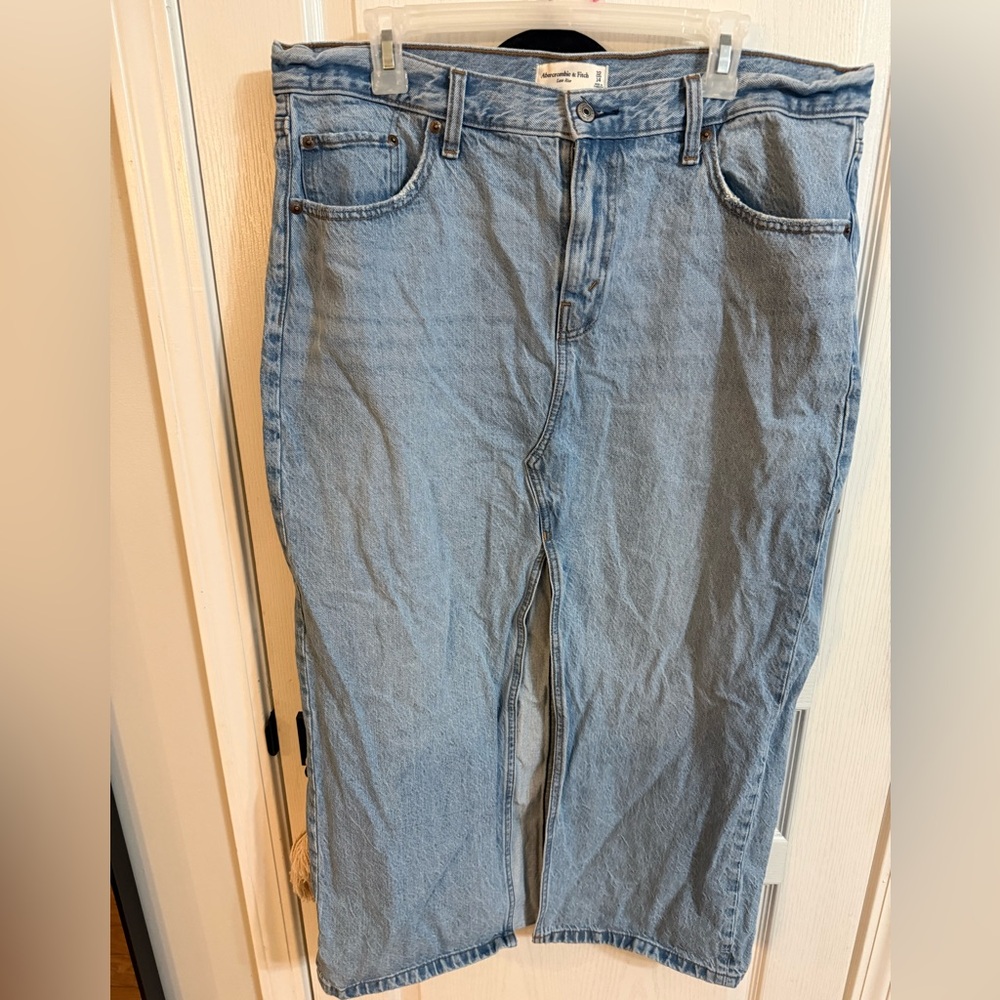 Abercrombie & Fitch Light Blue Denim Maxi Skirt